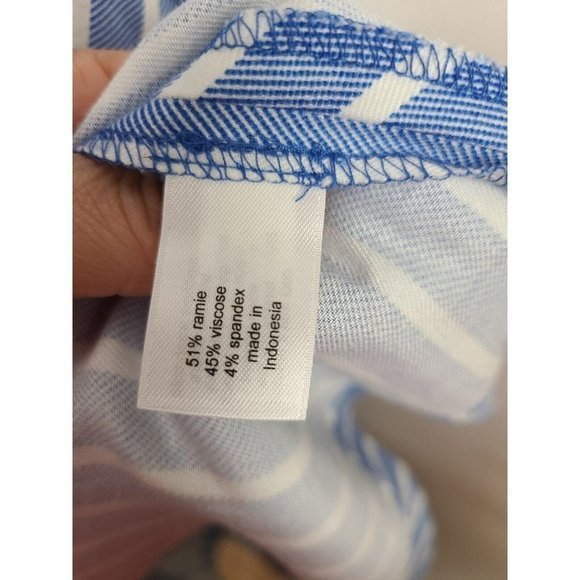 Glamour X Lane Bryant Blue White Striped Tulip Hem One Shoulder Dress 16 - Picture 8 of 9